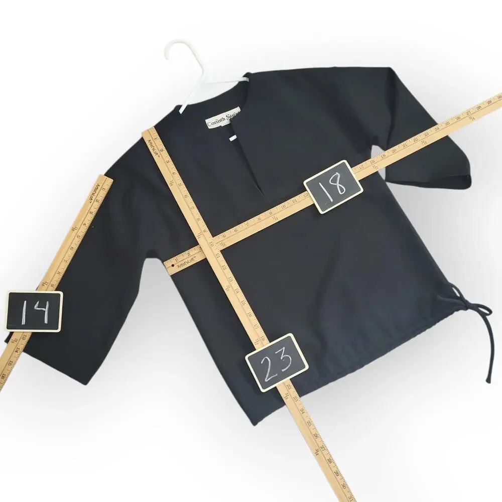 Vintage Top 70s 80s Corinth Street Womens S / M Black Made USA ILGWU Union - Picture 5 of 12